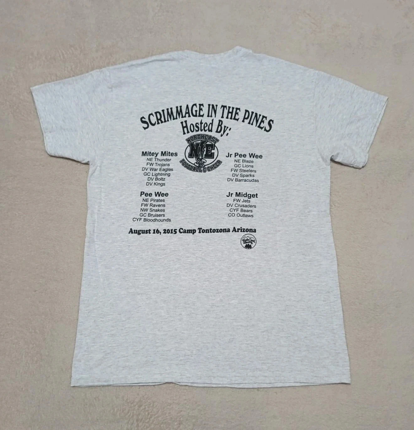 Camiseta Gildan Scrimmage In The Pines 2015 Futebol EUA cinza Tamanho M – photo 2